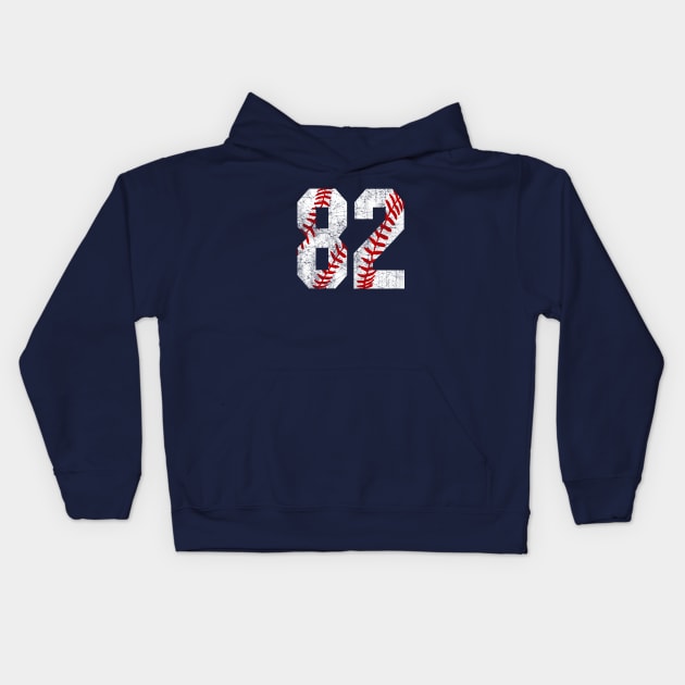 Vintage #82 Baseball Laces Baseball Mom Jersey Love Baseball Kids Hoodie by TeeCreations